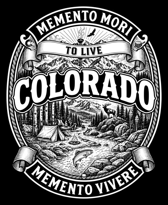 Oval badge - TO LIVE over COLORADO